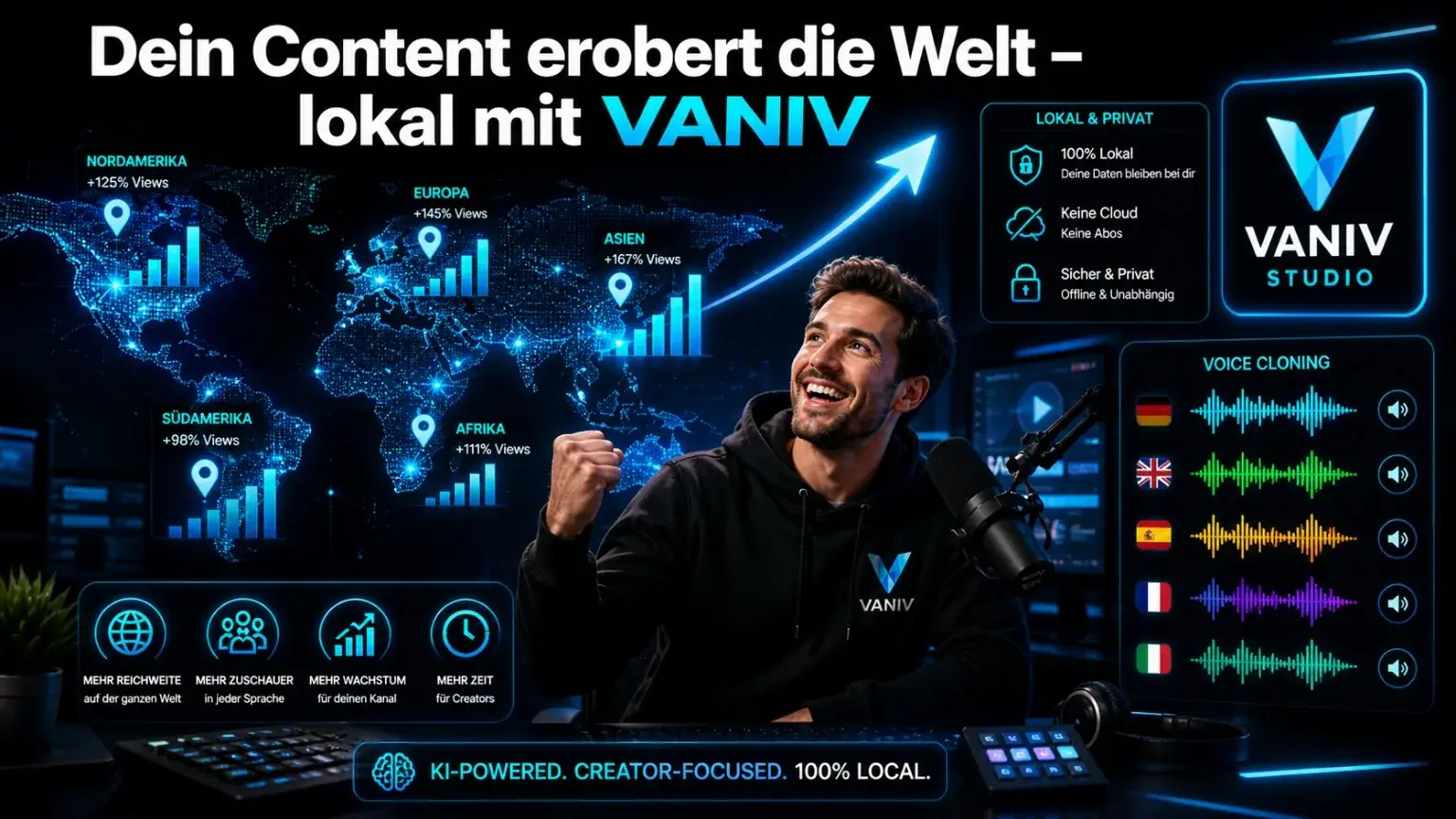 Internationaler YouTube-Erfolg durch mehrere Sprachversionen und lokales Voice Cloning