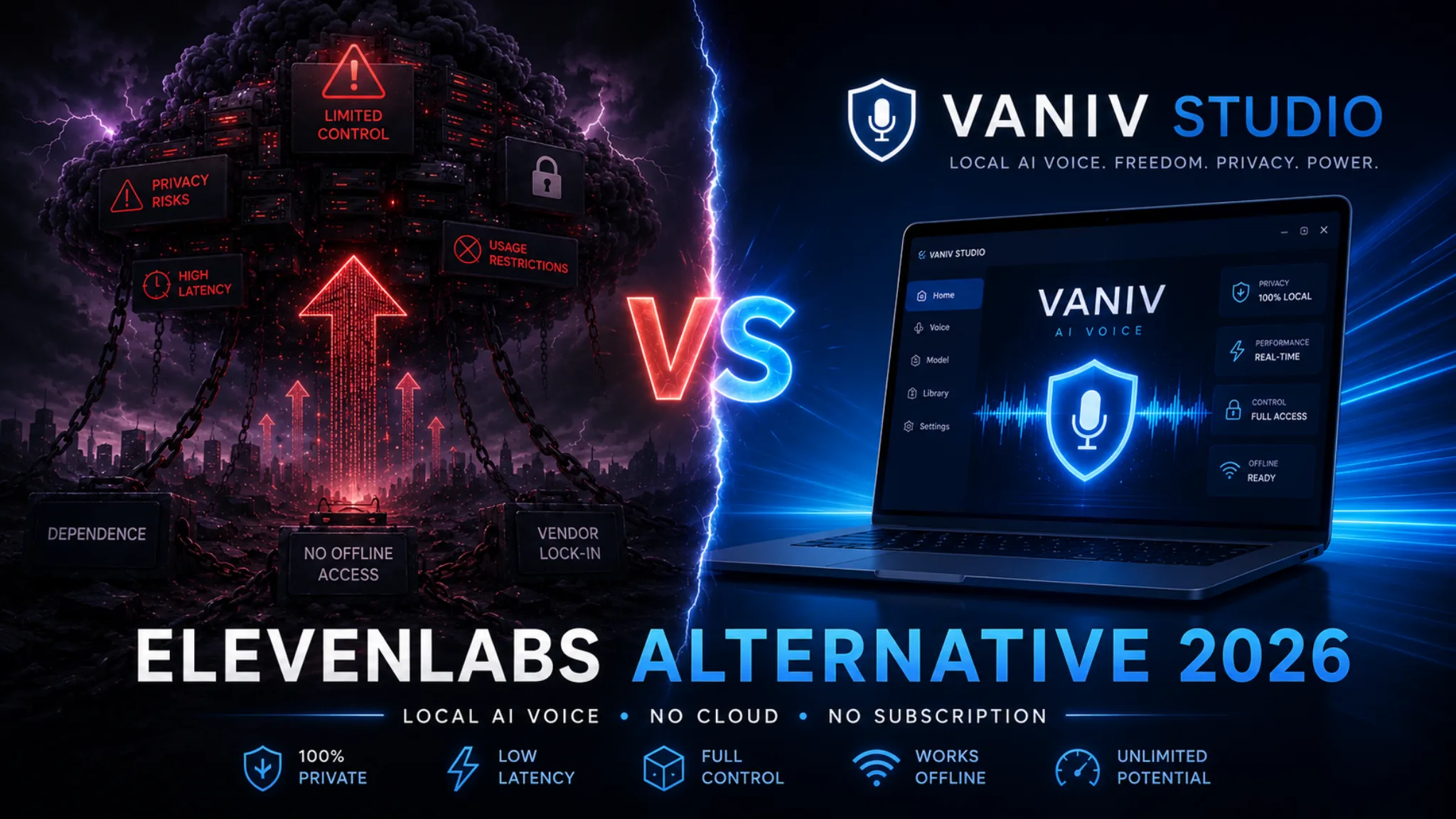 ElevenLabs Alternative lokal 2026 – Cloud-Stimmen oder VANIV Studio?