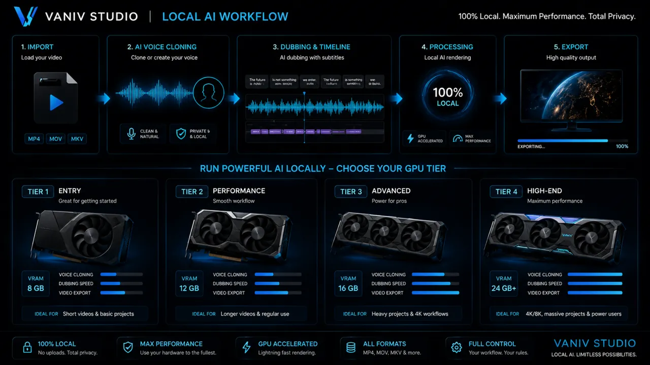 GPU Klassen für lokale KI Workflows mit VANIV