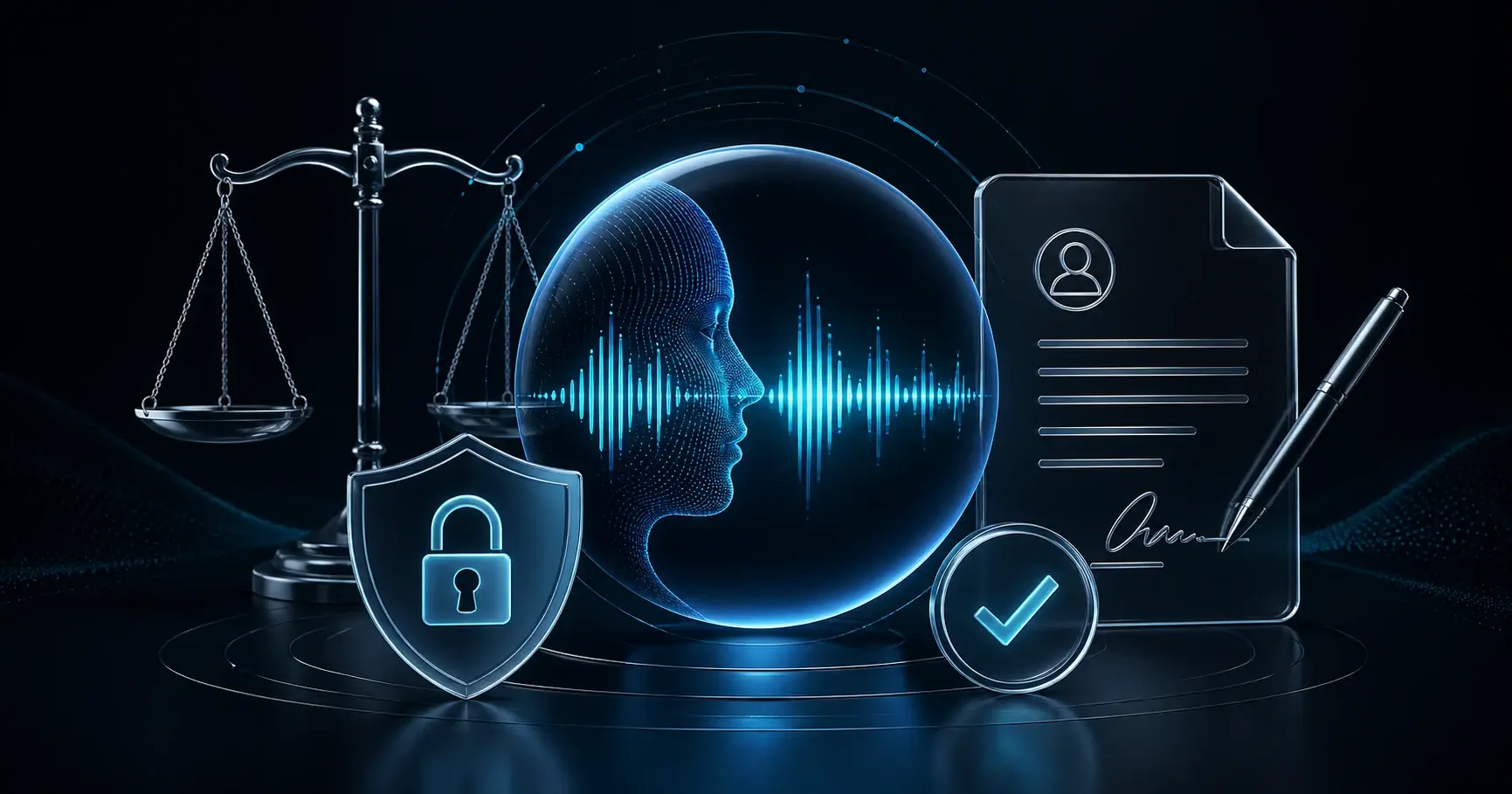 Autorisierte Voice-Cloning-Nutzung mit Zustimmung Schutzschild und digitaler Sicherheit
