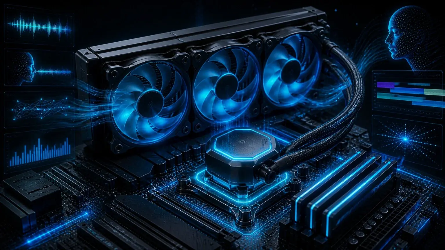 Refrigeración líquida AIO de 360 mm para Ryzen y workstation de IA local