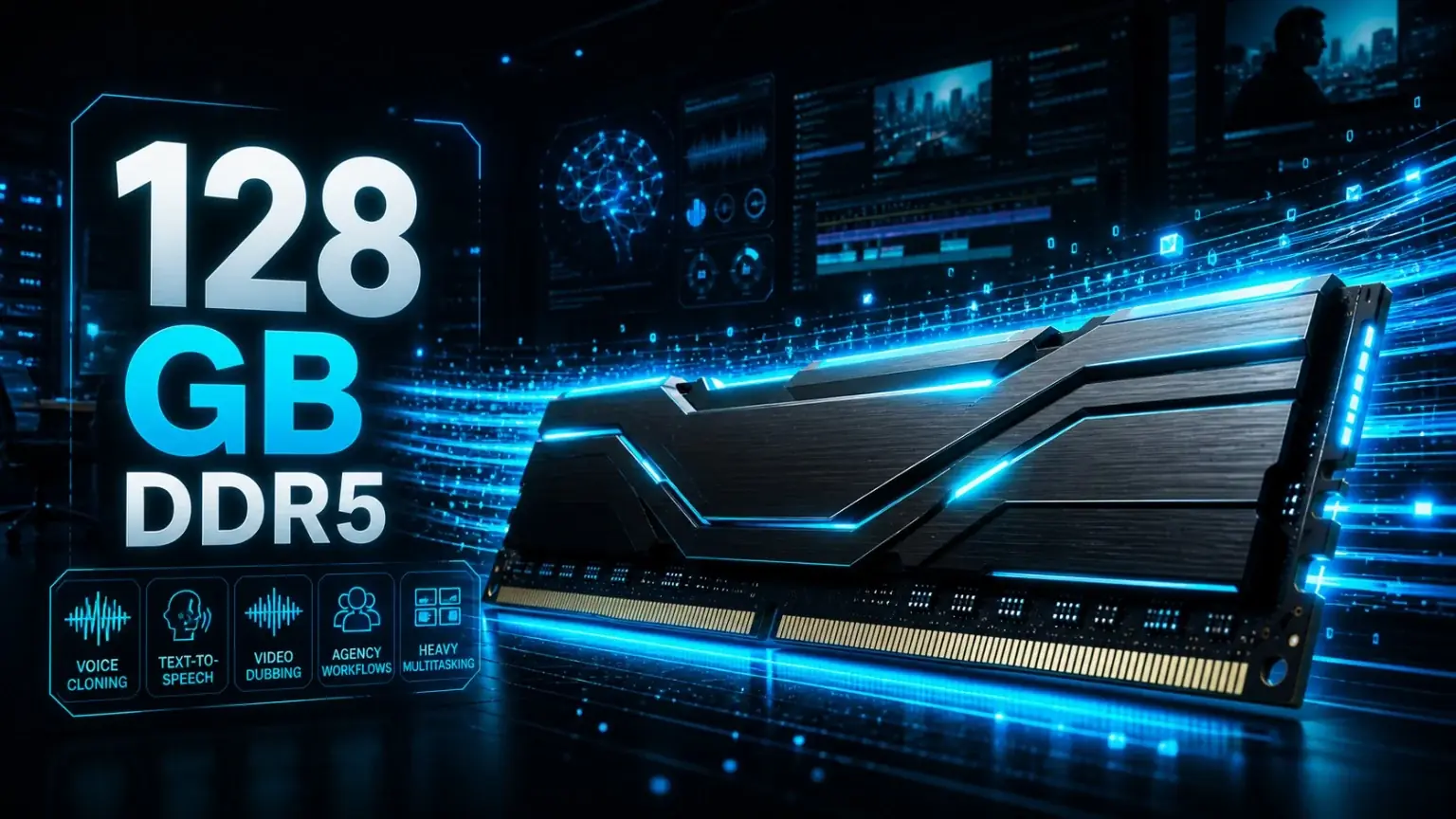 128 GB DDR5 RAM für professionelle lokale KI Workstations, Agenturen und lange Video-Dubbing-Projekte