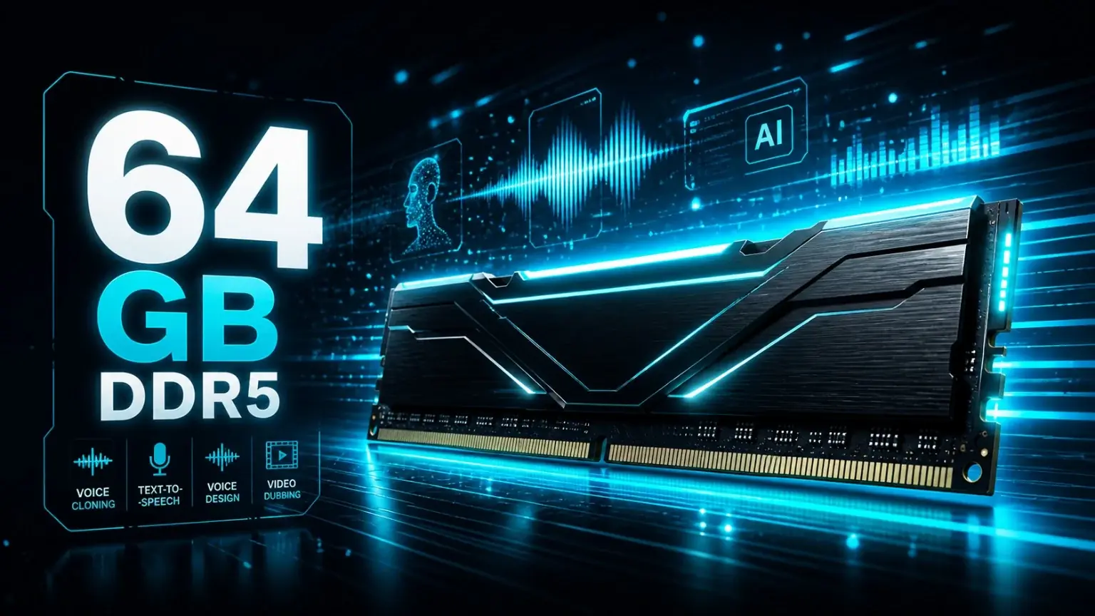 64 GB DDR5 RAM Sweet Spot für lokale KI, Voice Cloning, Text-to-Speech und Video-Dubbing