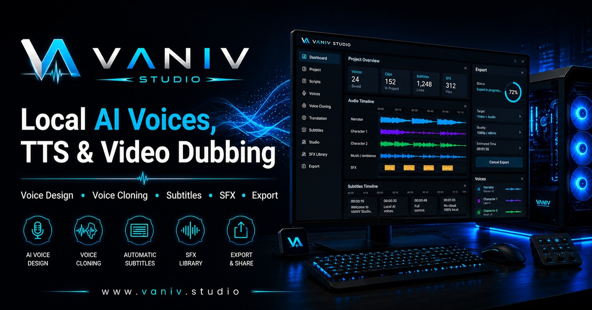 Alternativa local a ElevenLabs: voces cloud o workflow VANIV Studio.